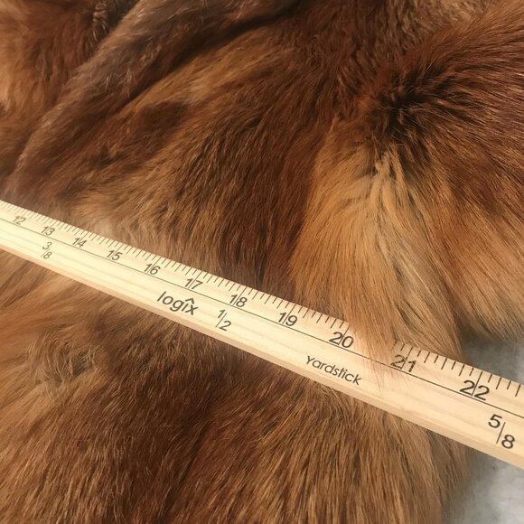 Pauly Nürnberg Fürth Real Fox Fur Coat Womens Large Brown Red Mid Length Lined - Picture 14 of 15